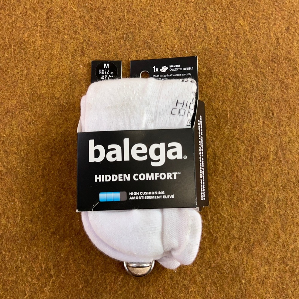 Balega Unisex Medium White Hidden Comfort No-Show Athletic Running Socks NWT